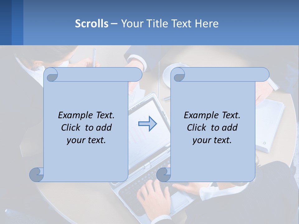 A Group Of People Sitting Around A Table Working On A Laptop PowerPoint Template