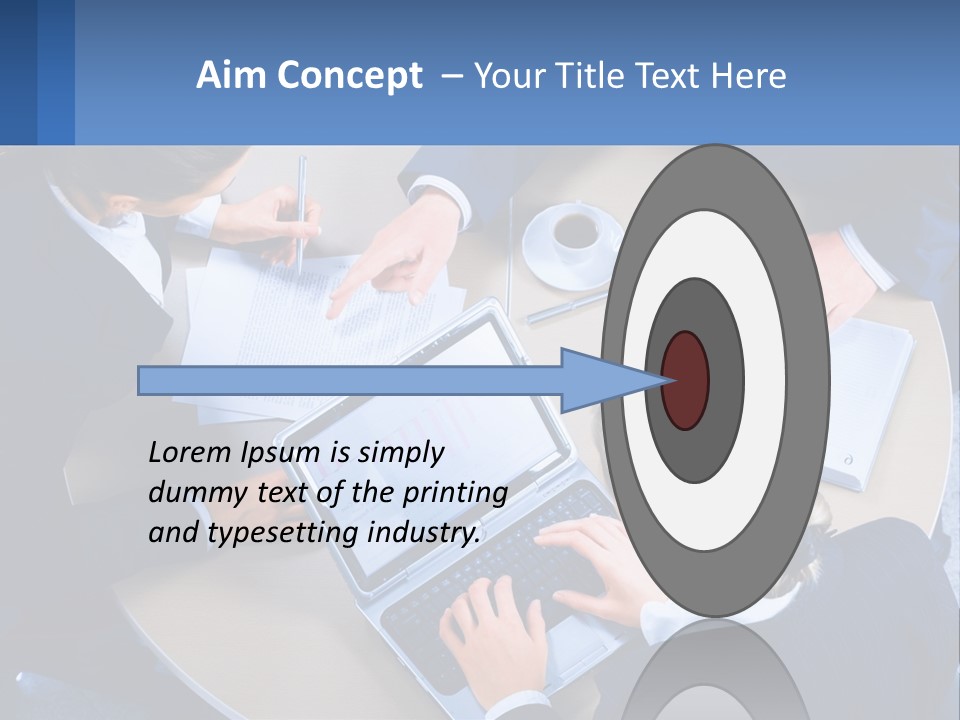 A Group Of People Sitting Around A Table Working On A Laptop PowerPoint Template