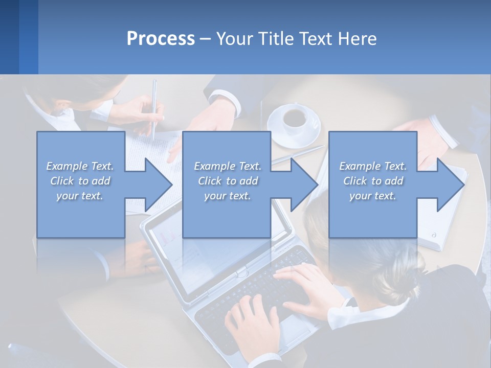 A Group Of People Sitting Around A Table Working On A Laptop PowerPoint Template