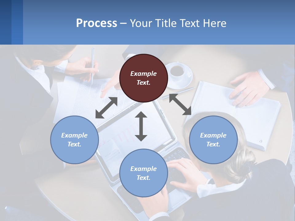 A Group Of People Sitting Around A Table Working On A Laptop PowerPoint Template