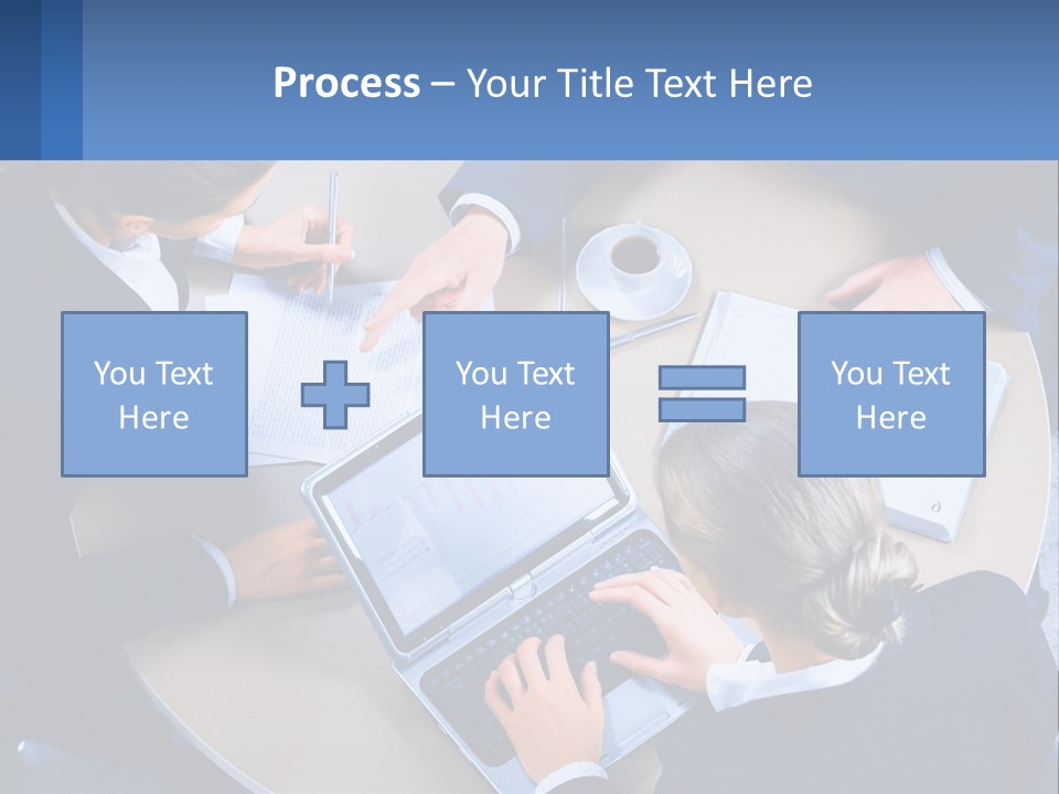 A Group Of People Sitting Around A Table Working On A Laptop PowerPoint Template