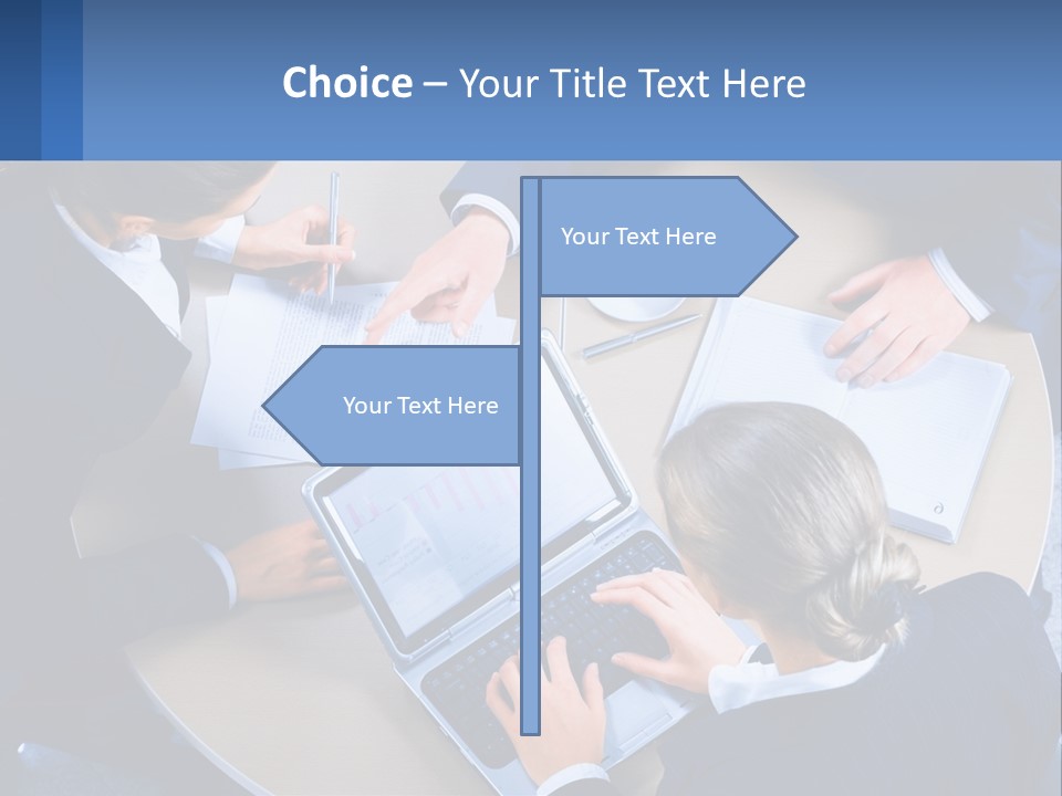 A Group Of People Sitting Around A Table Working On A Laptop PowerPoint Template