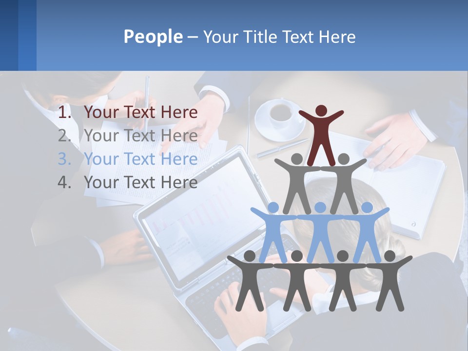 A Group Of People Sitting Around A Table Working On A Laptop PowerPoint Template