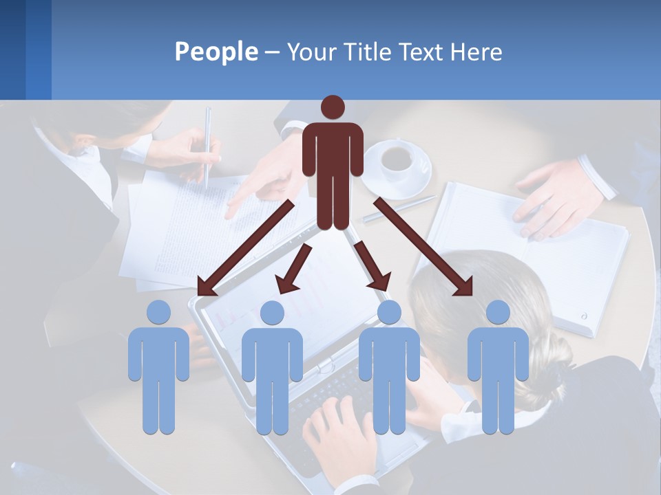 A Group Of People Sitting Around A Table Working On A Laptop PowerPoint Template