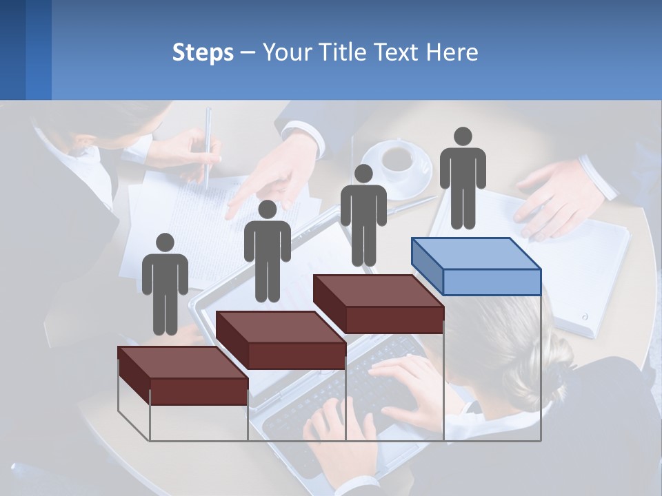 A Group Of People Sitting Around A Table Working On A Laptop PowerPoint Template