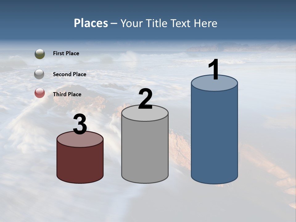 A Rocky Beach With Waves Crashing On It PowerPoint Template