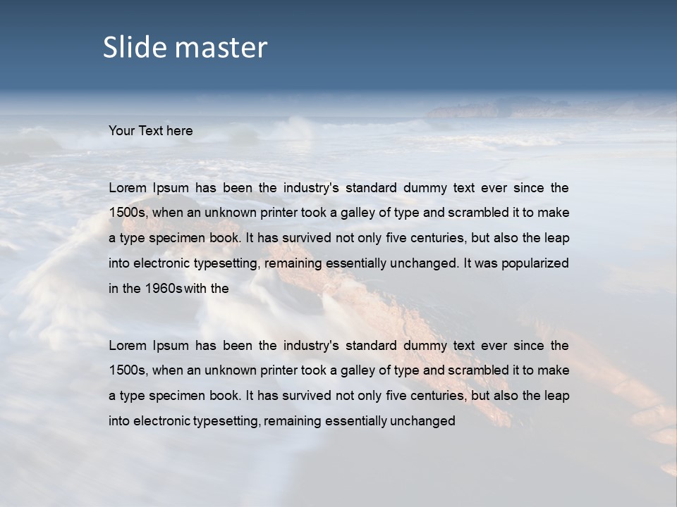 A Rocky Beach With Waves Crashing On It PowerPoint Template