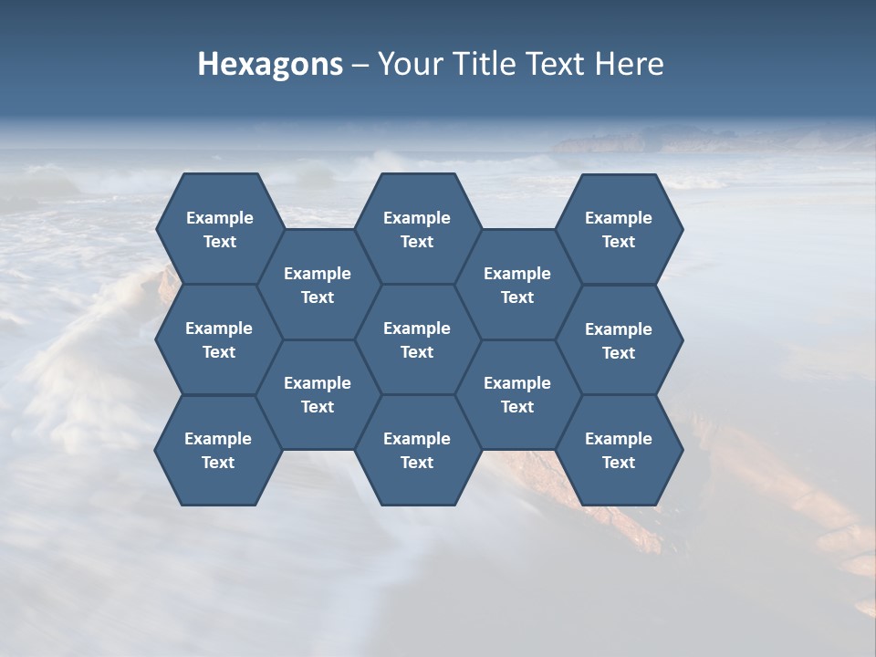 A Rocky Beach With Waves Crashing On It PowerPoint Template