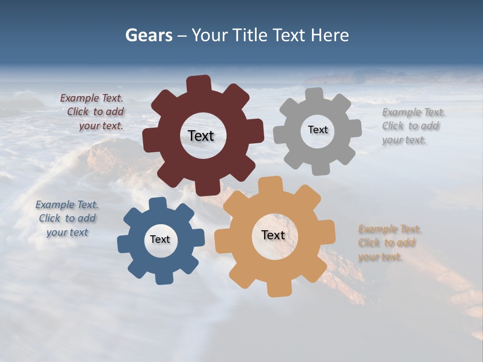 A Rocky Beach With Waves Crashing On It PowerPoint Template