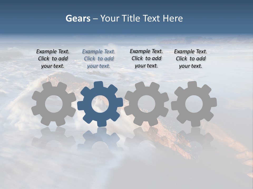 A Rocky Beach With Waves Crashing On It PowerPoint Template