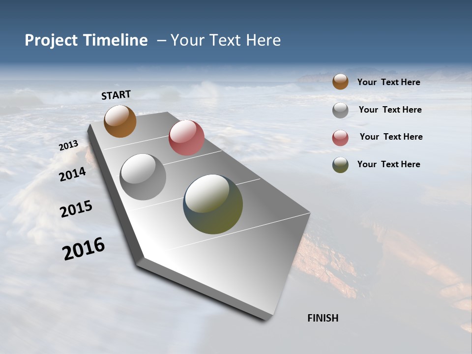 A Rocky Beach With Waves Crashing On It PowerPoint Template