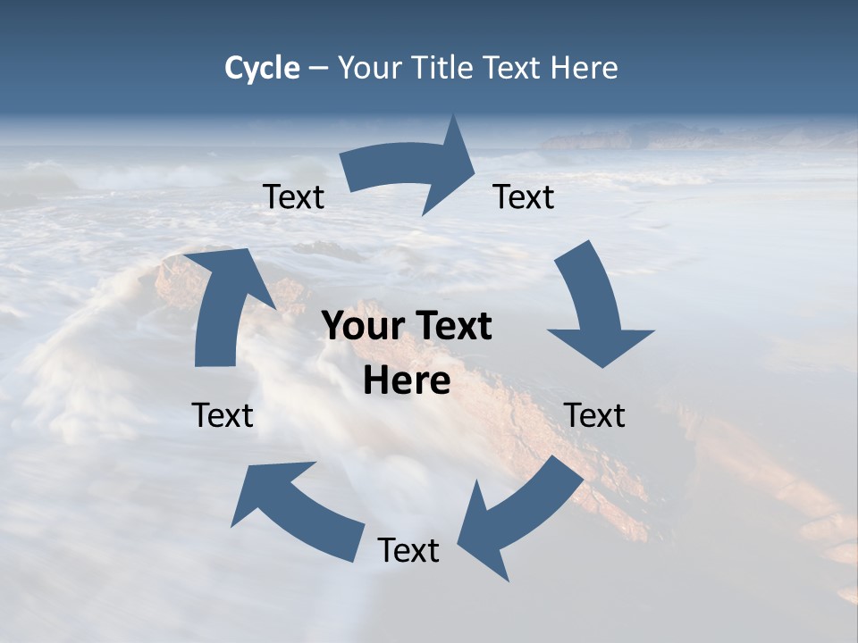 A Rocky Beach With Waves Crashing On It PowerPoint Template