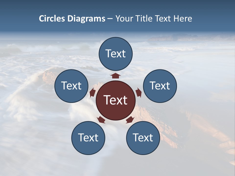 A Rocky Beach With Waves Crashing On It PowerPoint Template