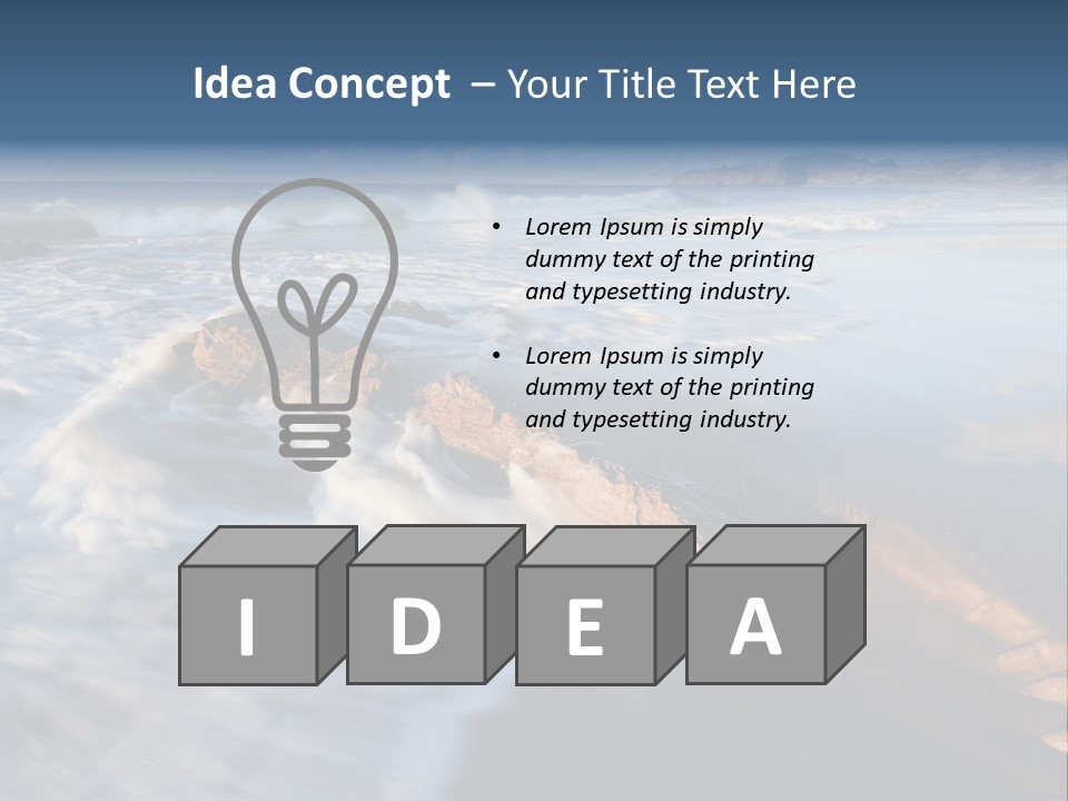 A Rocky Beach With Waves Crashing On It PowerPoint Template