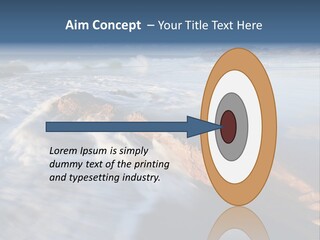 A Rocky Beach With Waves Crashing On It PowerPoint Template