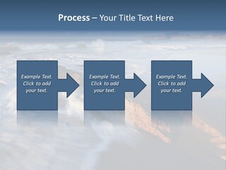 A Rocky Beach With Waves Crashing On It PowerPoint Template