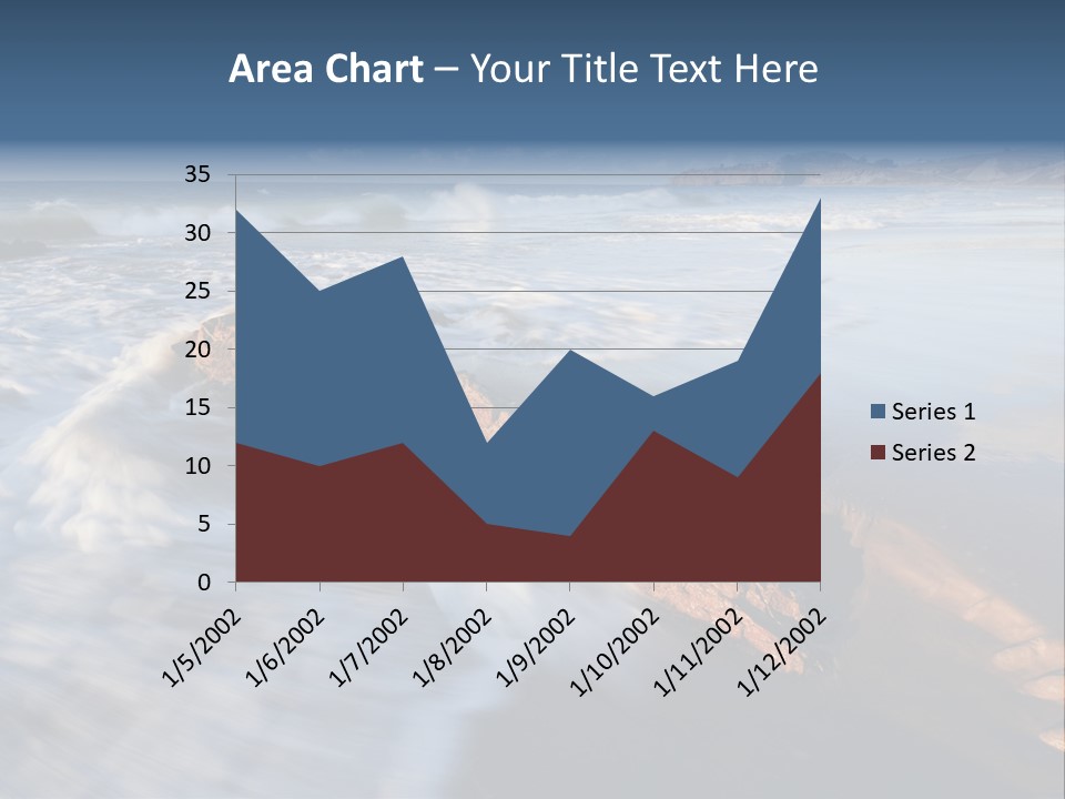 A Rocky Beach With Waves Crashing On It PowerPoint Template