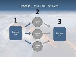 A Rocky Beach With Waves Crashing On It PowerPoint Template