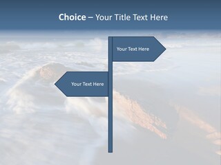 A Rocky Beach With Waves Crashing On It PowerPoint Template