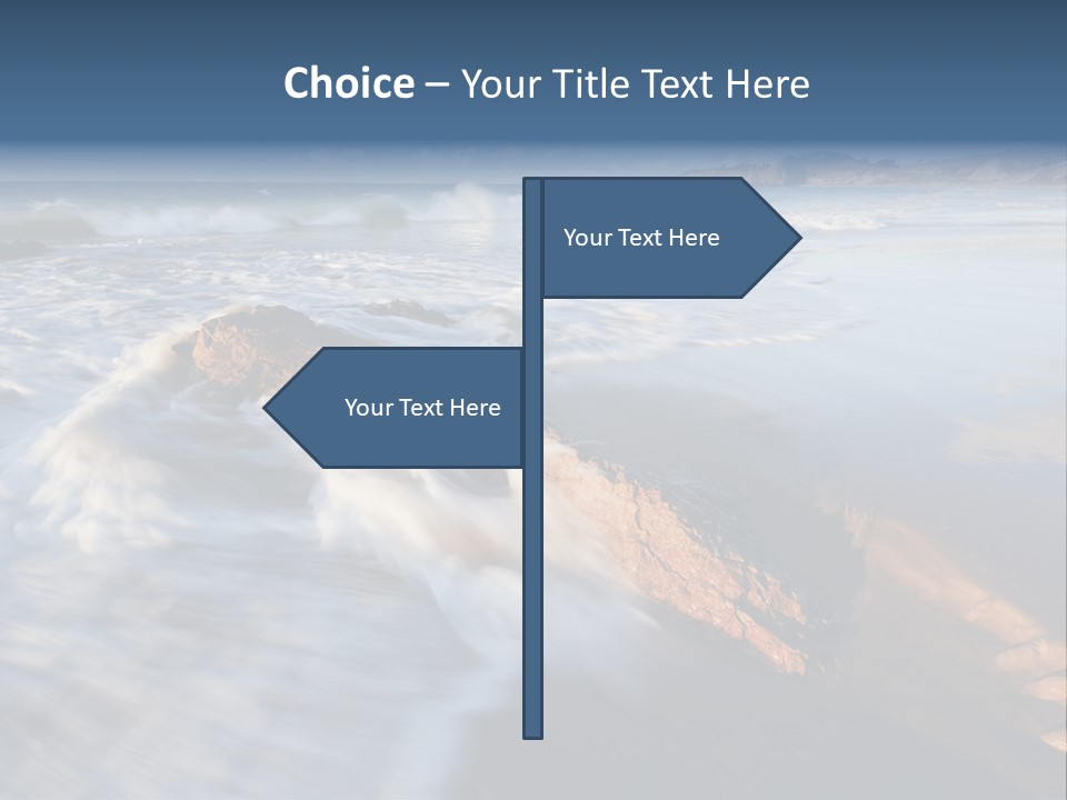 A Rocky Beach With Waves Crashing On It PowerPoint Template