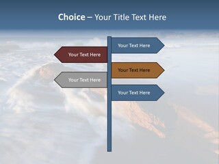 A Rocky Beach With Waves Crashing On It PowerPoint Template