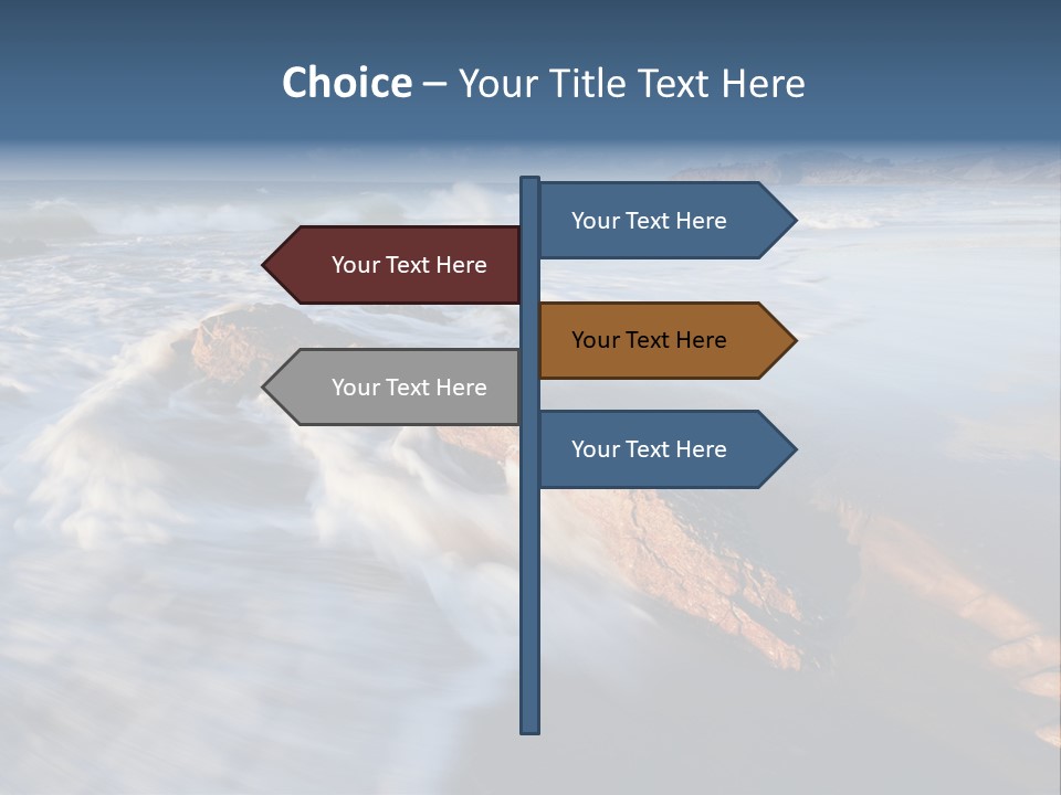 A Rocky Beach With Waves Crashing On It PowerPoint Template