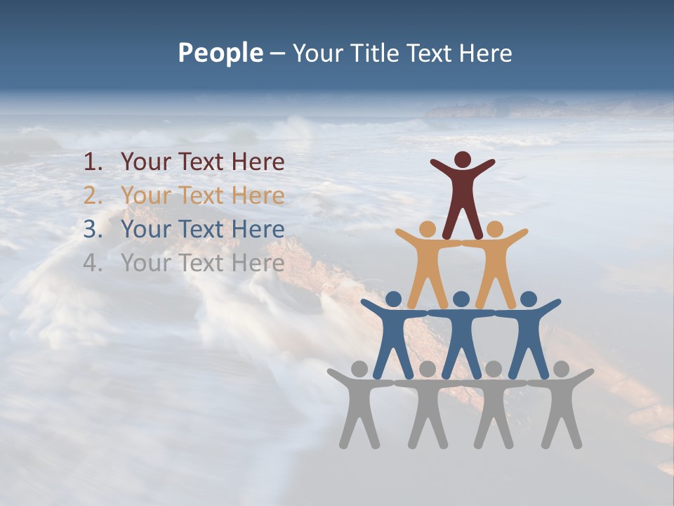 A Rocky Beach With Waves Crashing On It PowerPoint Template