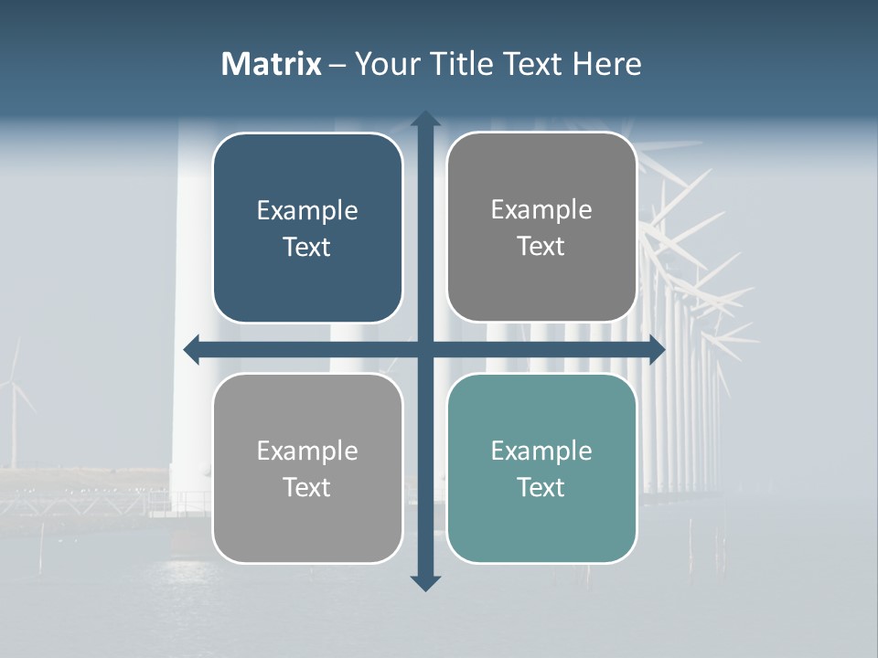 A Row Of Wind Turbines In The Ocean PowerPoint Template
