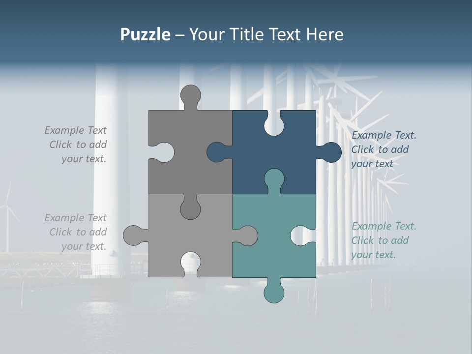 A Row Of Wind Turbines In The Ocean PowerPoint Template