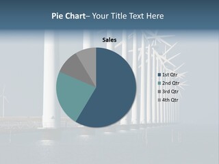 A Row Of Wind Turbines In The Ocean PowerPoint Template
