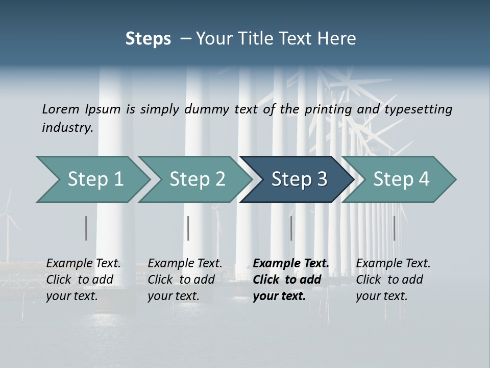 A Row Of Wind Turbines In The Ocean PowerPoint Template