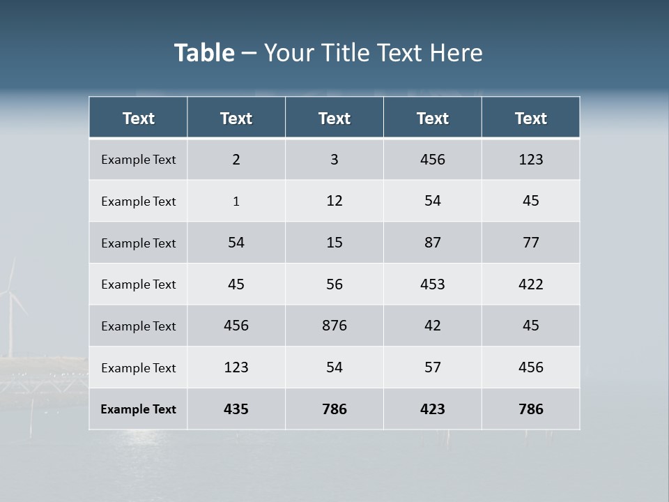 A Row Of Wind Turbines In The Ocean PowerPoint Template