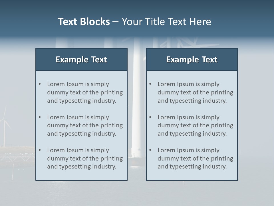 A Row Of Wind Turbines In The Ocean PowerPoint Template