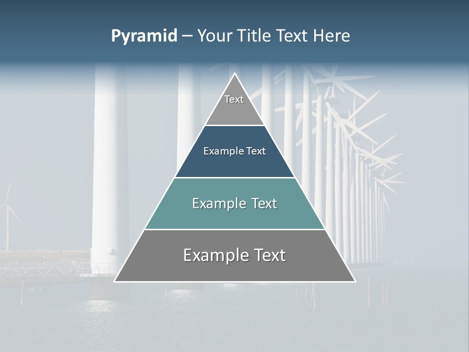 A Row Of Wind Turbines In The Ocean PowerPoint Template