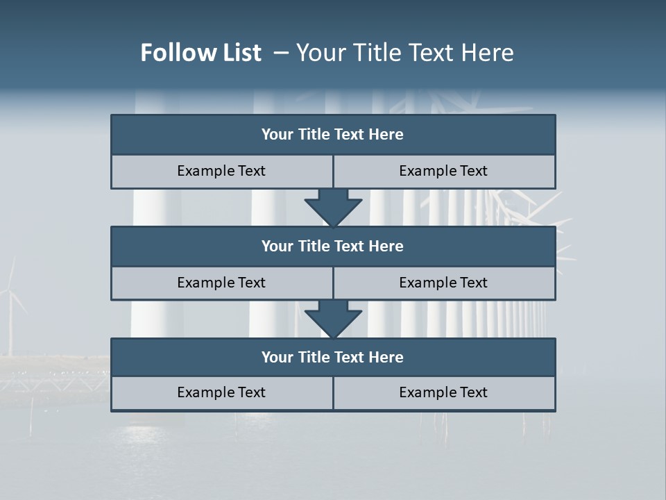 A Row Of Wind Turbines In The Ocean PowerPoint Template