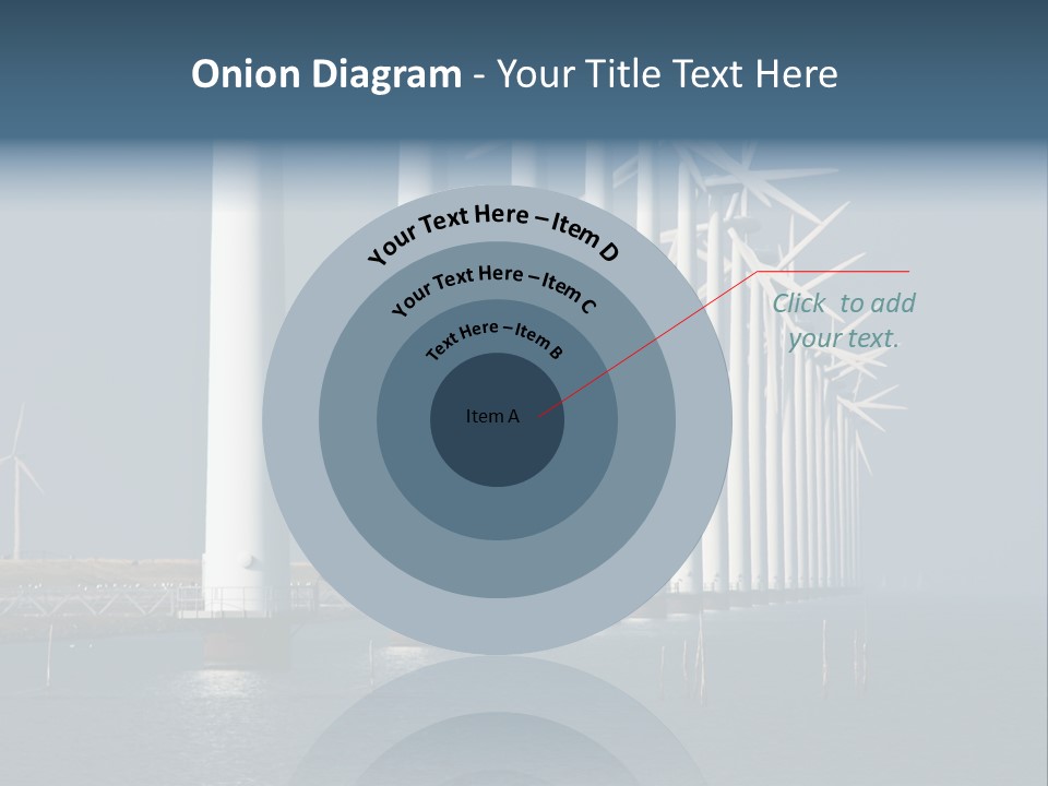 A Row Of Wind Turbines In The Ocean PowerPoint Template