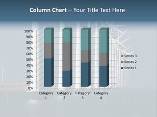 A Row Of Wind Turbines In The Ocean PowerPoint Template