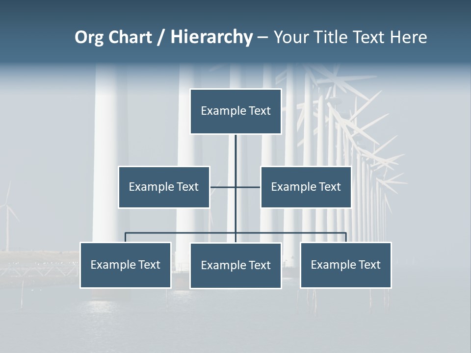 A Row Of Wind Turbines In The Ocean PowerPoint Template