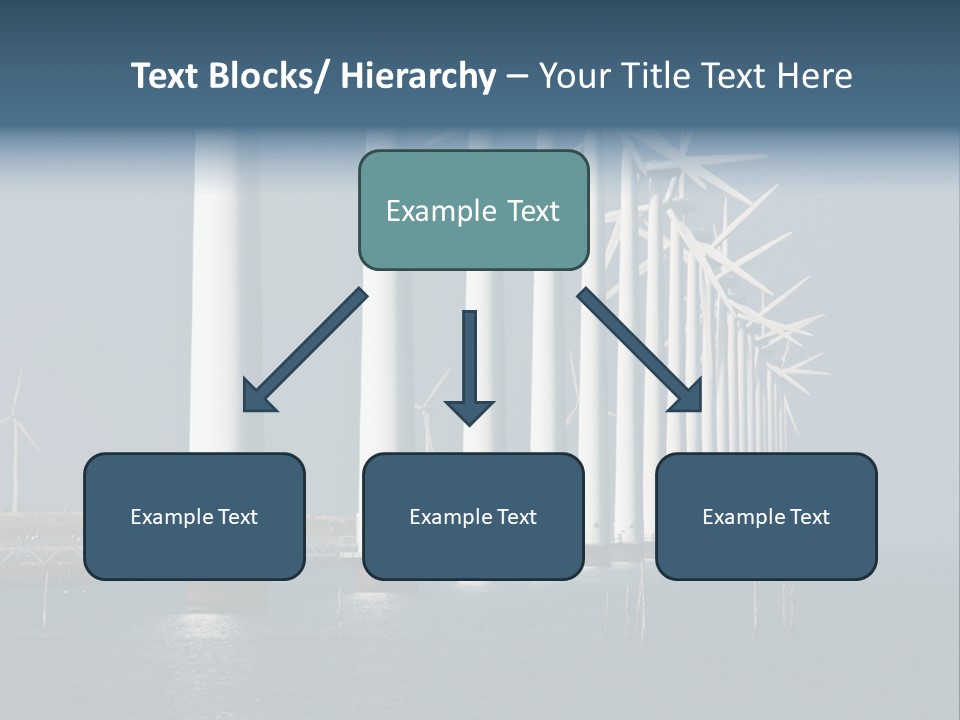 A Row Of Wind Turbines In The Ocean PowerPoint Template