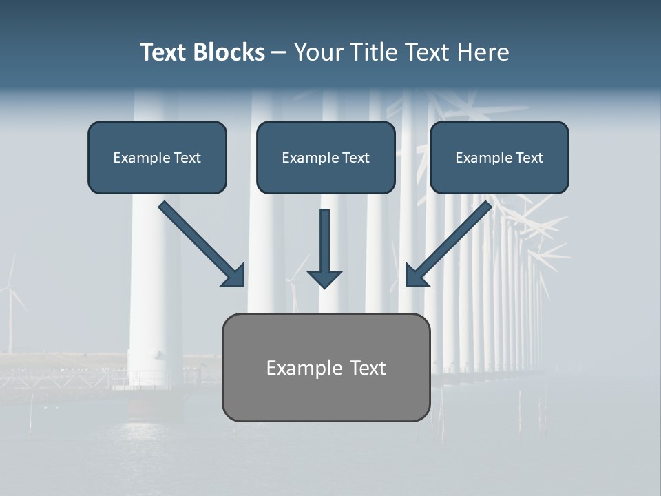 A Row Of Wind Turbines In The Ocean PowerPoint Template