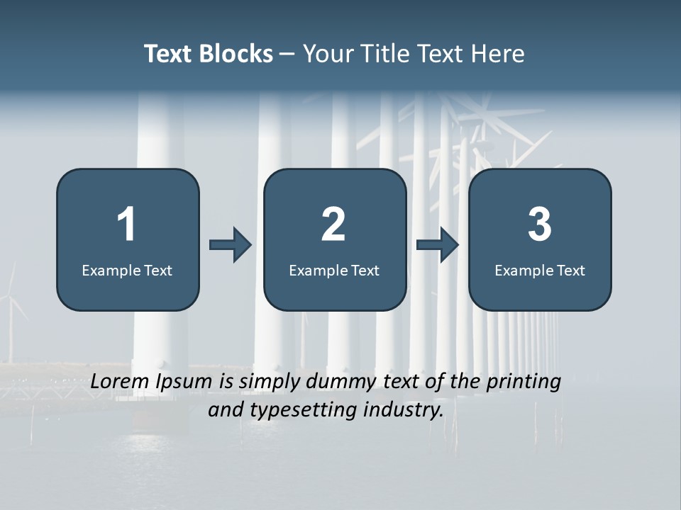 A Row Of Wind Turbines In The Ocean PowerPoint Template