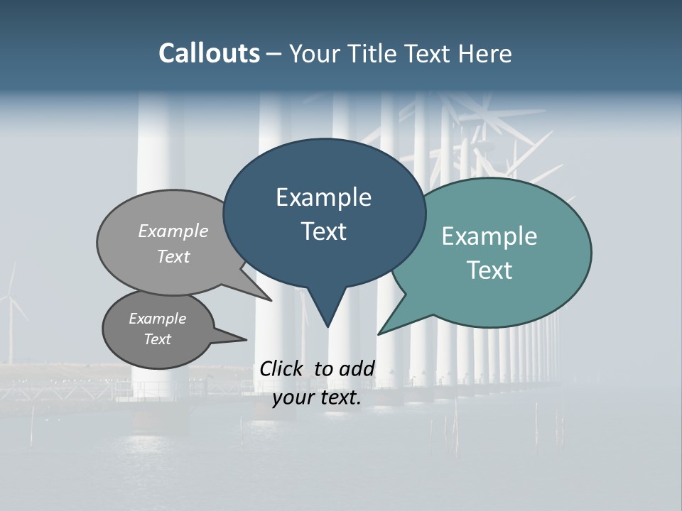 A Row Of Wind Turbines In The Ocean PowerPoint Template