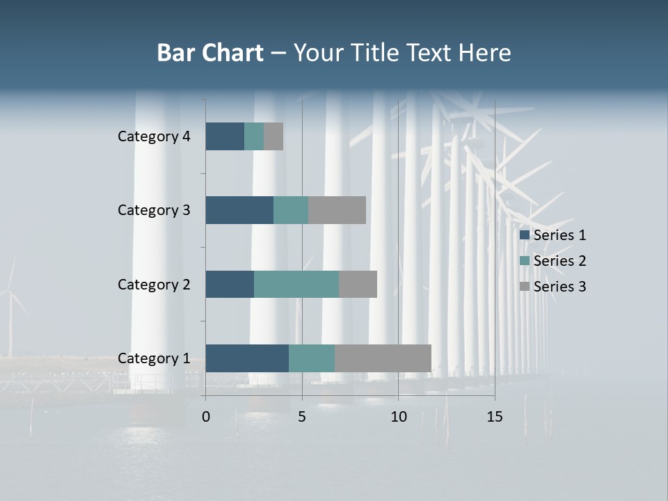 A Row Of Wind Turbines In The Ocean PowerPoint Template