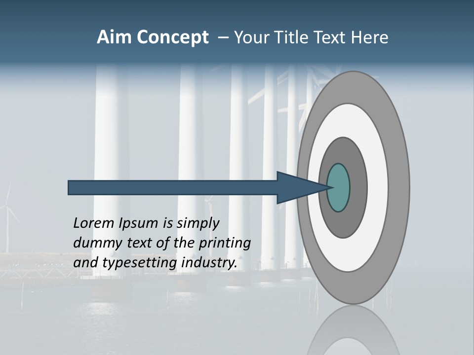 A Row Of Wind Turbines In The Ocean PowerPoint Template