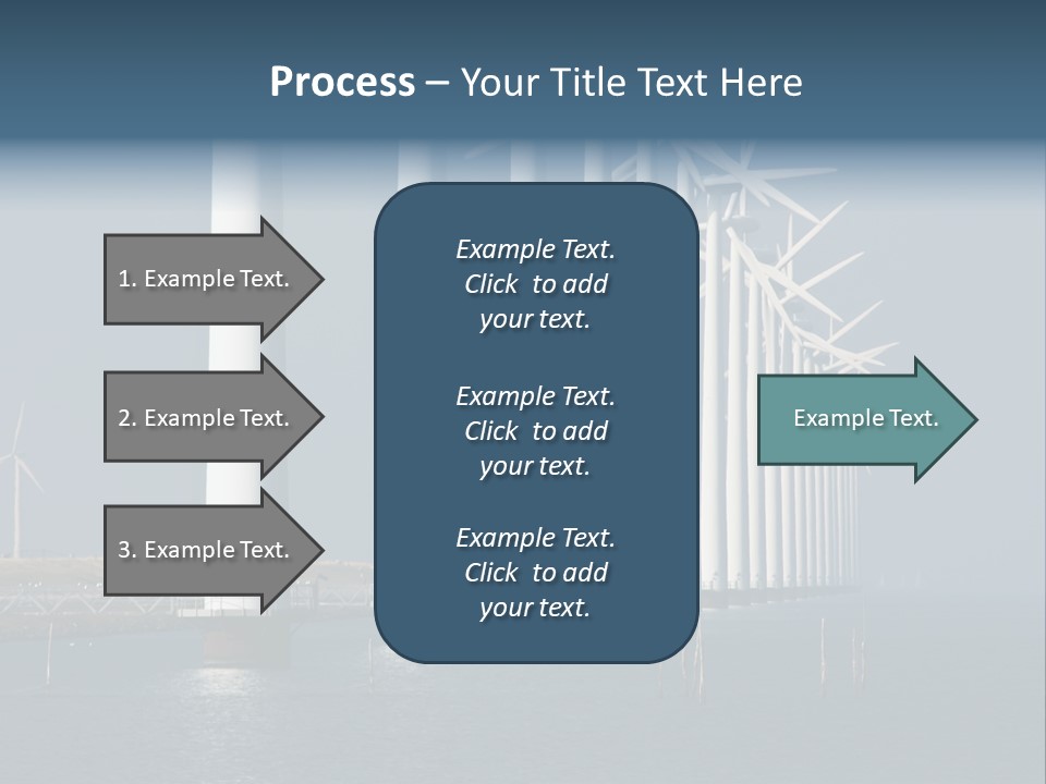 A Row Of Wind Turbines In The Ocean PowerPoint Template