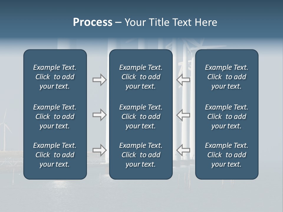 A Row Of Wind Turbines In The Ocean PowerPoint Template