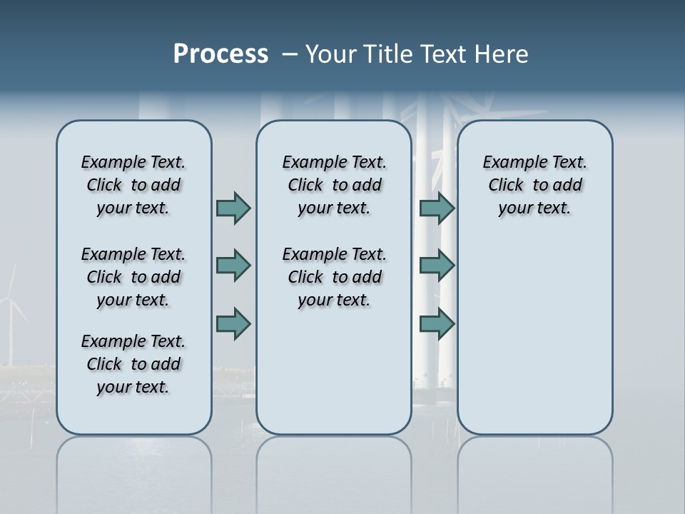 A Row Of Wind Turbines In The Ocean PowerPoint Template