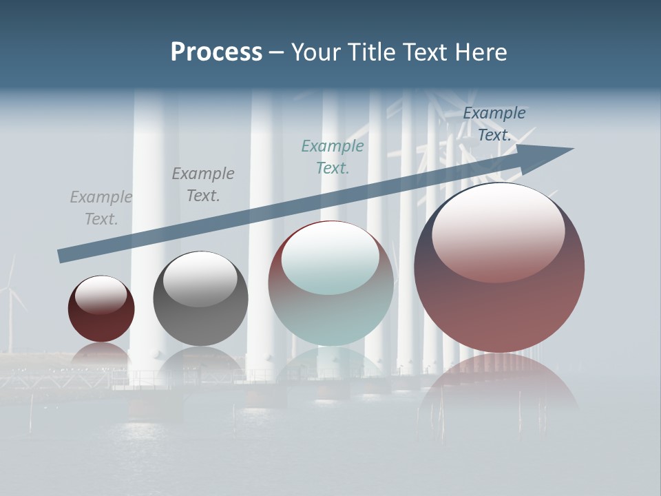 A Row Of Wind Turbines In The Ocean PowerPoint Template