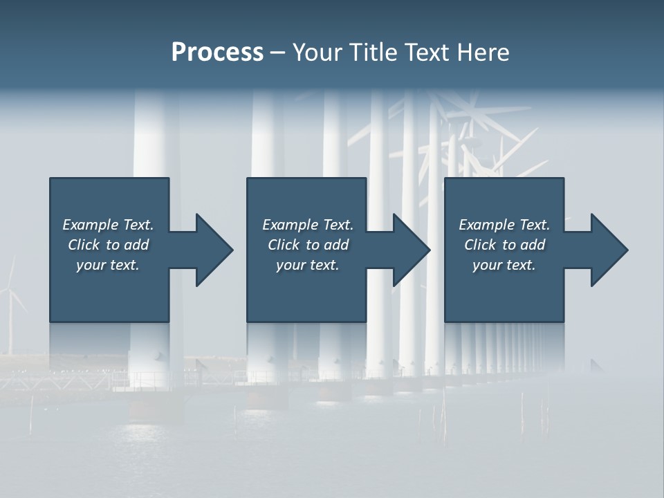 A Row Of Wind Turbines In The Ocean PowerPoint Template