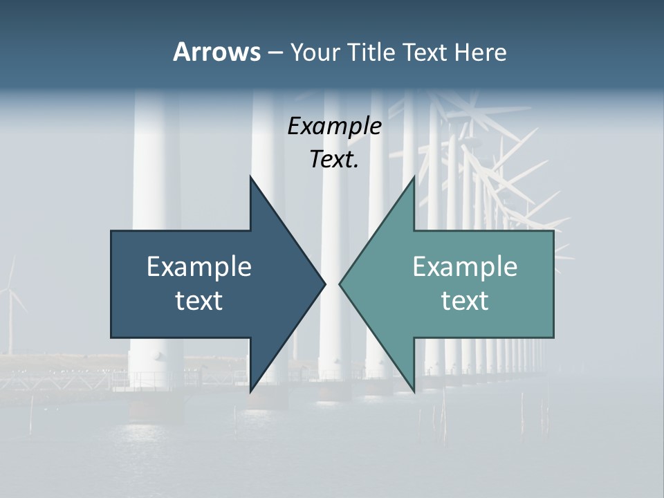 A Row Of Wind Turbines In The Ocean PowerPoint Template